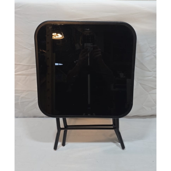 FOLDING SIDE TABLE GLASS TOP (SLIGHTLY USED, NO BOX)