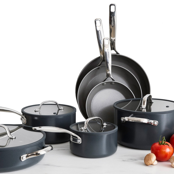 GREENPAN ERAS CERAMIC NON STICK COOKWARE SET (USED)