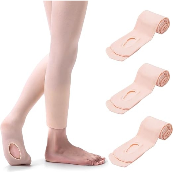 GIRLS BALLET TIGHTS, 3 PACK CONVERTIBLE BALLERINA DANCING LEGGINGS FOR GIRLS PERFORMANCE STOCKINGS