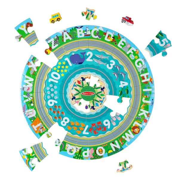 MELISSA & DOUG ROUND TRACKS FLOOR PUZZLE (USED)