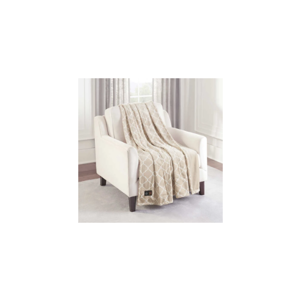 BROOKSTONE HEATED THROW (BEIGE) 