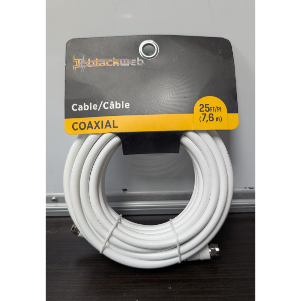 BLACKWEB WHITE COAXIAL CABLE (25 FT) - N