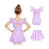 Image 1 : ZACLOTRE GIRLS BALLET LEOTARDS TODDLER RUFFLE SLEEVE BOW BACK DANCE OUTFITS (10-11 YRS OLD)