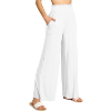 Image 1 : MADE BY JOHNNY WOMEN'S ELASTIC HIGH WAISTED PALAZZO PANTS
