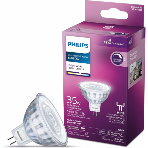PHILIPS 470260 LED 35W MR16 GLASS BRIGHT WHITE -N