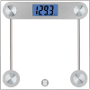 Image 1 : CONAIR DIGITAL GLASS BATHROOM SCALE WITH BLUE BACKLIGHT LCD DISPLAY -U