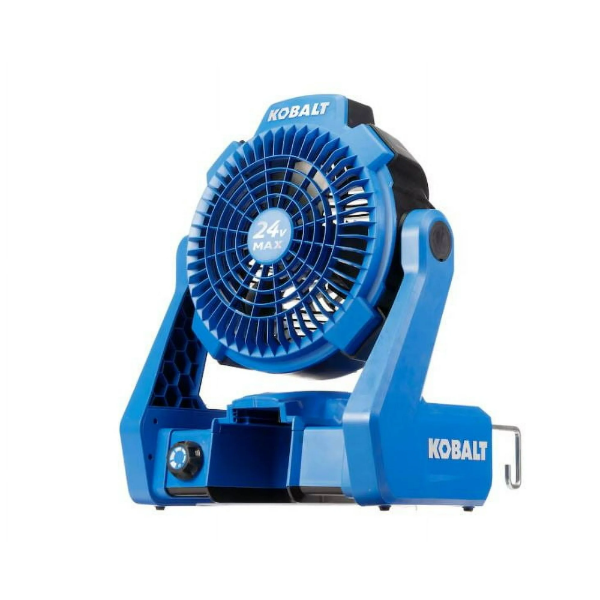 KOBALT 5-SPEED HIGH VELOCITY INDOOR/OUTDOOR BLUE PERSONAL FAN BATTERY AND CHARGER NOT INCLUDED (NEW)