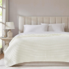Image 1 : R.SHARE IVORY RIBBED THROW BLANKET 50X70 INCH REVERSIBLE