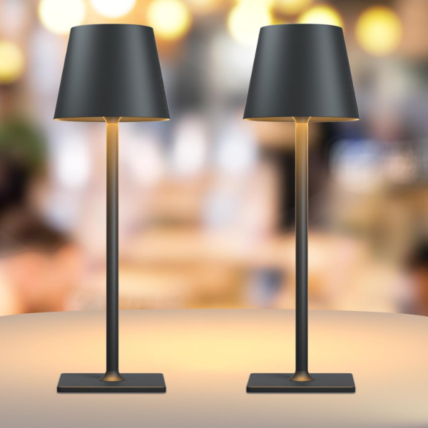 2 PACK RECHARGEABLE TABLE LAMPS, CORDLESS LAMP W/ 6000MAH BATTERY OPERATED, PORTABLE INDOOR/OUTDOOR