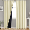 Image 1 : BGMENT CREAM THERMAL INSULATED 100% BLACKOUT CURTAINS 95 INCHES LONG WITH LINER