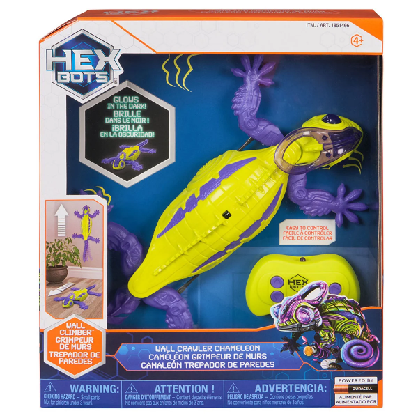HEX BOTS WALL CRAWLER CHAMELEON - PURPLE BODY AND GREEN SHELL (USED, NO BOX)
