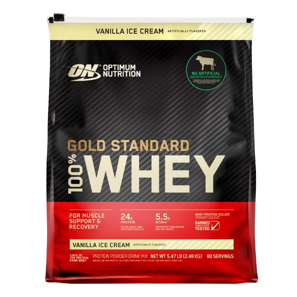 OPTIMUM NUTRITION GOLD STANDARD 100% WHEY PROTEIN POWDER, VANILLA ICE CREAM -SU