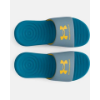 Image 1 : KIDS' UNDER ARMOR FIXED SLIDE SANDAL - BLUE/BLUE GRANITE/TAHOE GOLD.
