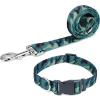 Image 1 : CAMOUFLAGE GREEN COLLAR AND LEASH SET