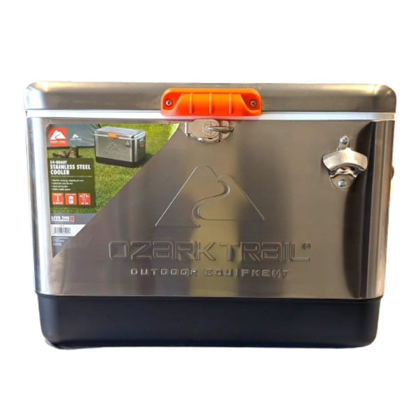 MILWAUKEE OZARK TRAIL 57 QT STAINLESS STEEL COOLER