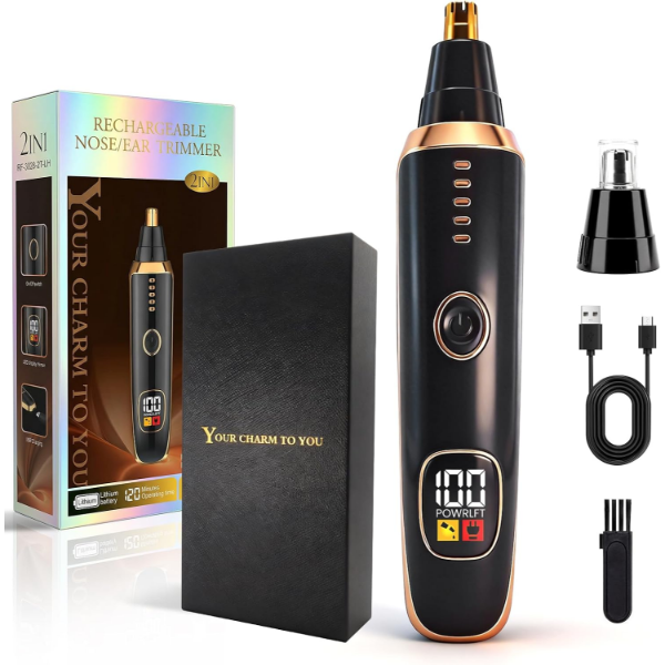 LED DISPLAY EYEBROW & NOSE HAIR TRIMMER CLIPPER FOR MEN WOMEN -N