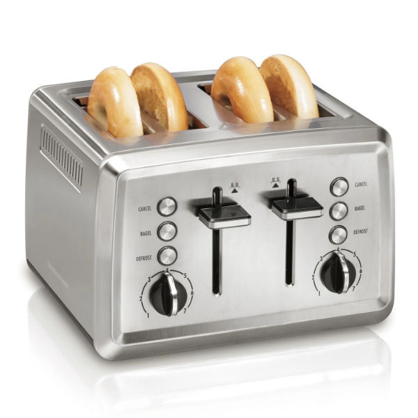 HAMILTON BEACH 4-SLICE STAINLESS STEEL TOASTER (NEW)