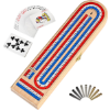 Image 1 : CLASSIC 3 TRACK BOARD WITH 9 CRIBBAGE PEGS, A DECK OF PLAYING CARDS AND STORAGE AREA