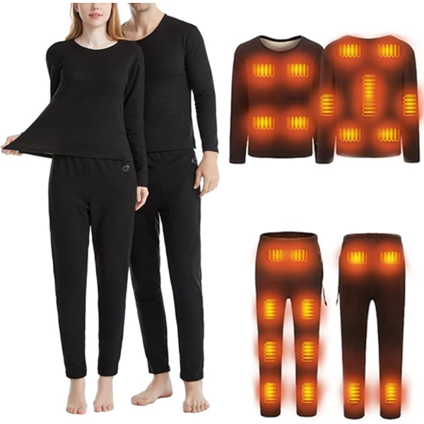 COMIOR ELECTRIC HEATED THERMAL UNDERWEAR SET,WOMEN MEN USB ELECTRIC HEATED THERMAL LONG SLEEVE