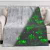 Image 1 : GLOW IN THE DARK DINO BLANKET. THROW GRAY 50"X60"