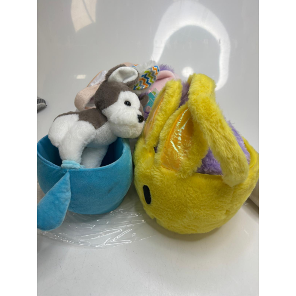 EASTER PLUSH BASKET PINK 2 PCS -NNB