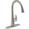 Image 1 : PULL-DOWN KITCHEN SINK FAUCET WITH THREE-FUNCTION SPRAYHEAD AND SOAP/LOTION DISPENSER -N