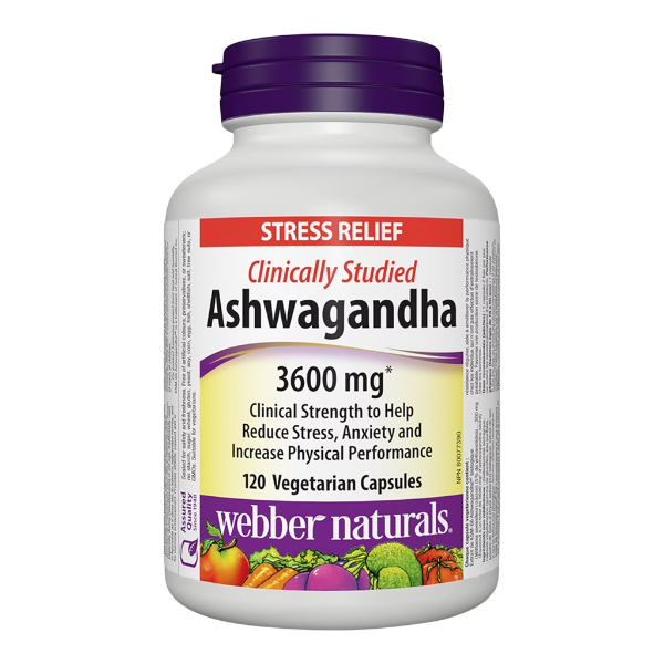 WEBBER NATURALS ASHWAGANDHA 3,600 MG 120 VEGETARIAN CAPSULES