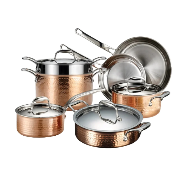 LAGOSTINA MARTELLATA COPPER 3-PLY COOKWARE SET, 11-PIECES