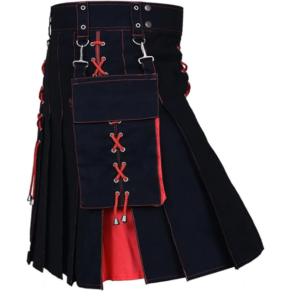 KILT FOR MEN UTILITY SCOTTISH CASUAL PLEATED SKIRTS (SIZE-40)