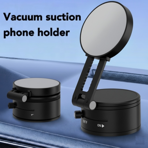 360° ROTATION VACUUM SUCTION CUP MOUNT MAGNETIC CAR PHONE HOLDER (BLACK)