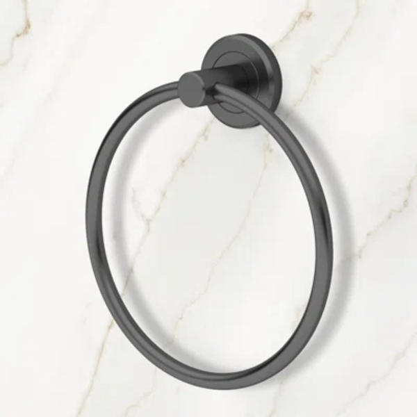  GATCO VENUE TOWEL RING IN MATTE BLACK -N