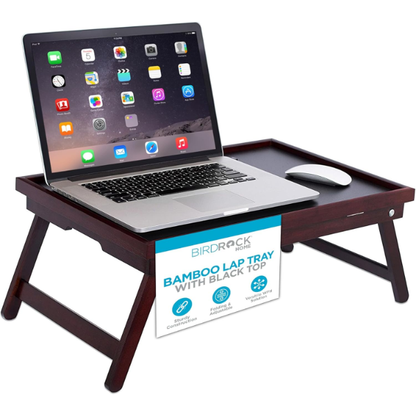 BIRDROCK HOME BAMBOO LAP TRAY WITH BLACK TOP