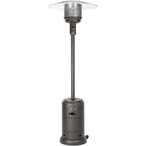 FIRE SENSE 46,000 BTU COMMERCIAL PATIO HEATER, MOCHA AND STAINLESS STEEL 