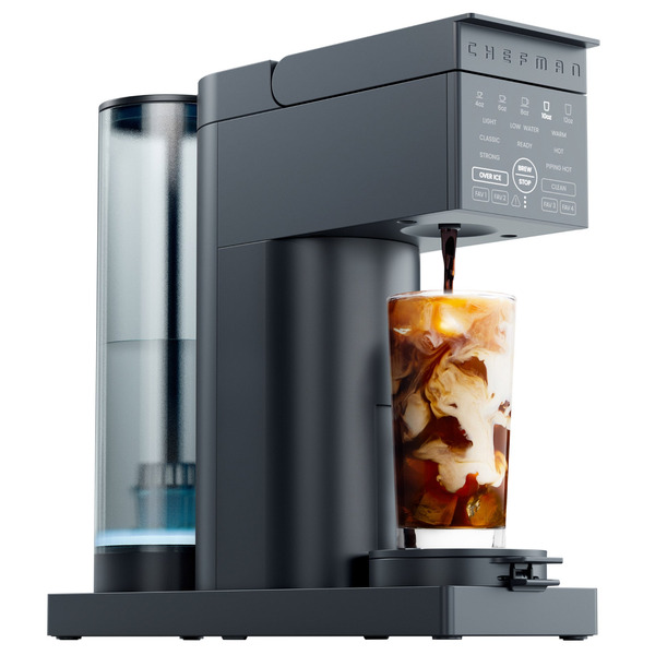 CHEFMAN CAFFEINATOR SINGLE SERVE COFFEE MAKER, POD & GROUND COMPATIBLE -U