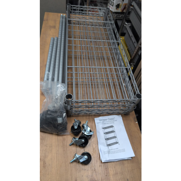 VANCOUVER CLASSICS 4-TIER HOME STORAGE STEEL WIRE SHELVING -SU