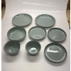 Image 1 : OVER & BACK STONEWARE DINNERWARE SET, 8 PIECE IN SAGE GREEN -SU