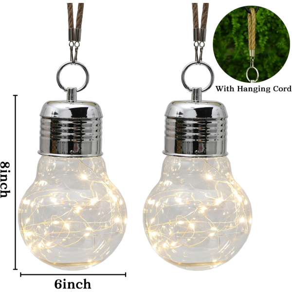 JHY DESIGN 2 PACK 6X8 LED DECORATIVE BIG LIGHTS BULB BATTERY OPERATED LAMP