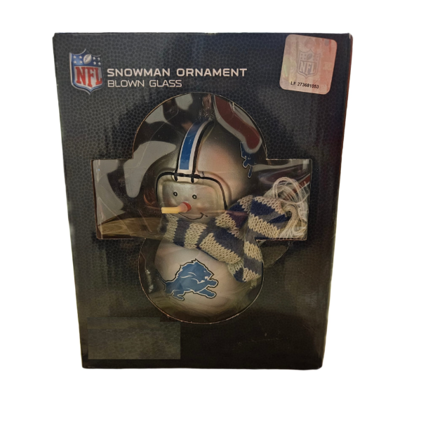 NFL SNOWMAN ORNAMENT BLOWN GLASS