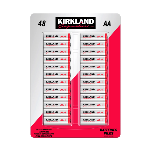 KIRKLAND SIGNATURE ALKALINE AA BATTERIES, 48-COUNT (NEW)
