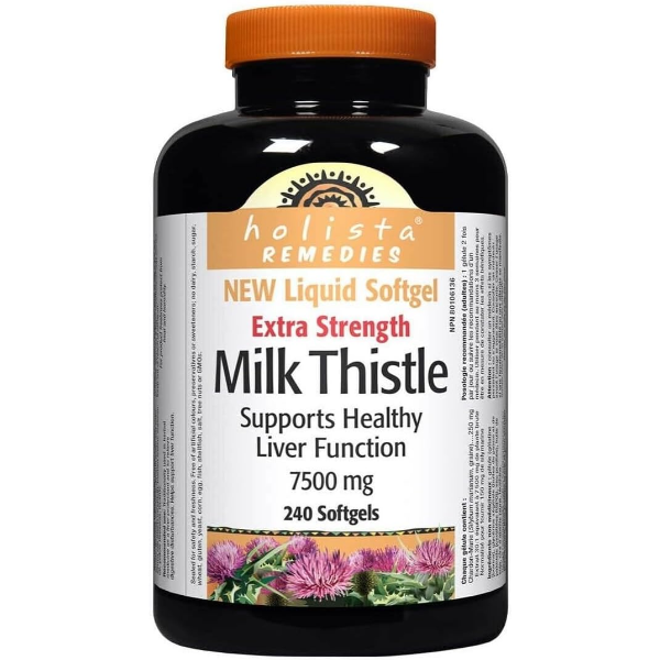 HOLISTA MILK THISTLE 250MG, 240 CAPSULES -N, E: 2030 BROKEN LID