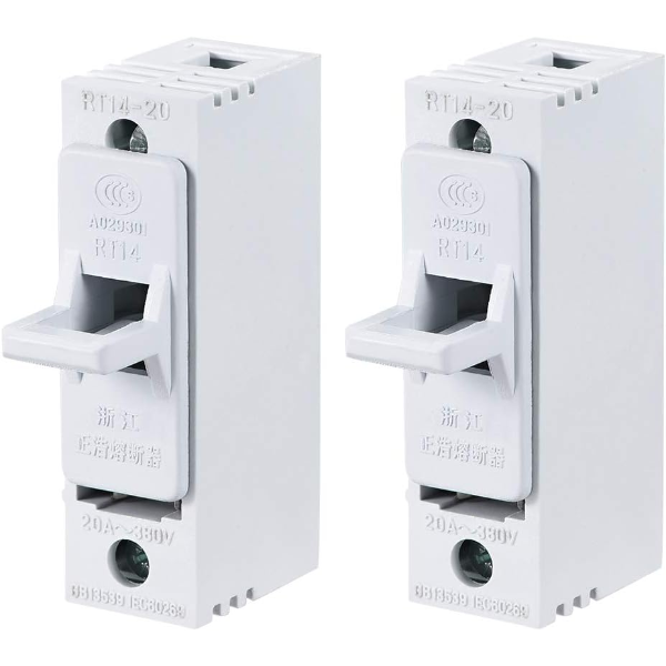 UXCELL SINGLE POLE FUSE HOLDER AC380V 20A RT14 RT18 R015 10X38MM CERAMIC FUSE INCLUDED 2PCS