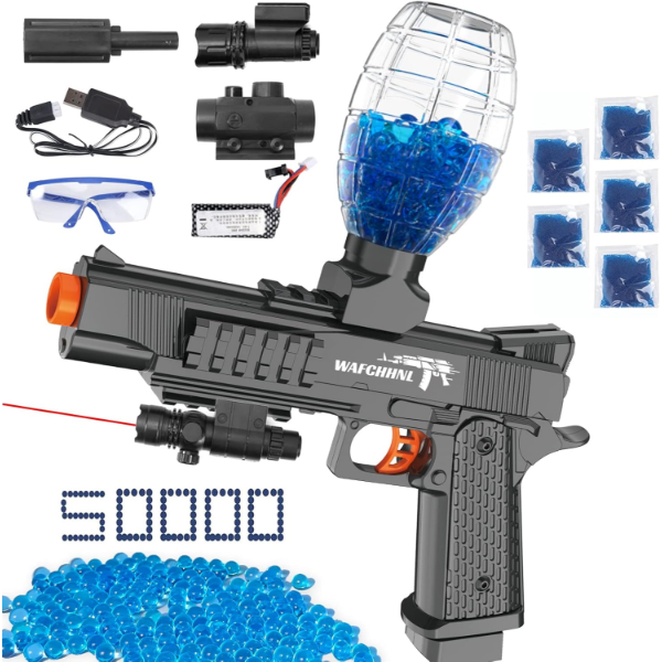 GEL BALL BLASTER SPLATTER BALL BLASTER TOY WITH 50000 WATER BEADS & GOGGLES