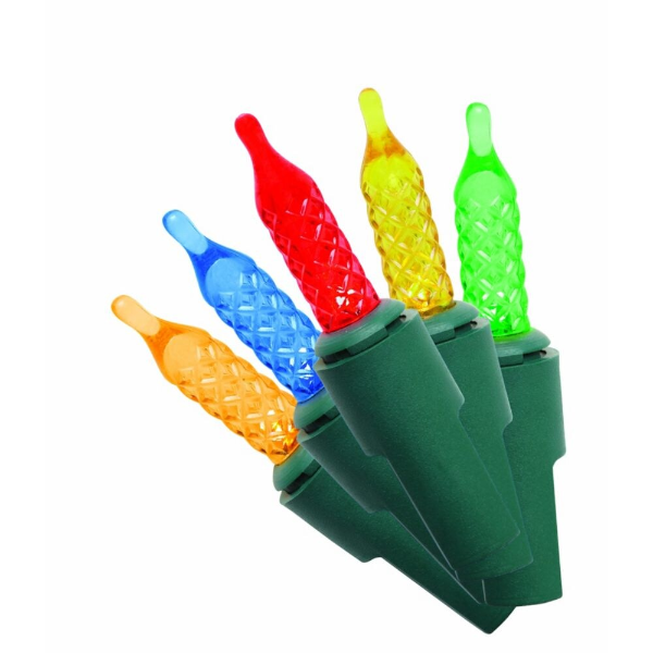 HOME ACCENTS HOLIDAY STRING LIGHTS WITH 35 FACETED M5 LED BULBS, MULTICOLOR (USED)