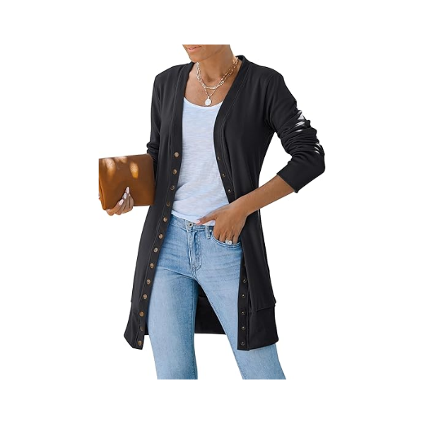 MEROKEETY WOMEN'S 2025 FALL LONG SLEEVE SNAP BUTTON "MEDIUM" #CLOTHING