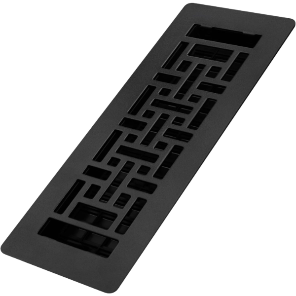 DECOR GRATES LAJH310-BLK ORIENTAL LOW PROFILE FLOOR REGISTER 3X10 INCHES TEXTURED BLACK -SU