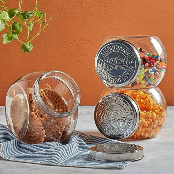 Mason 3 Piece Tilted Glass Jars