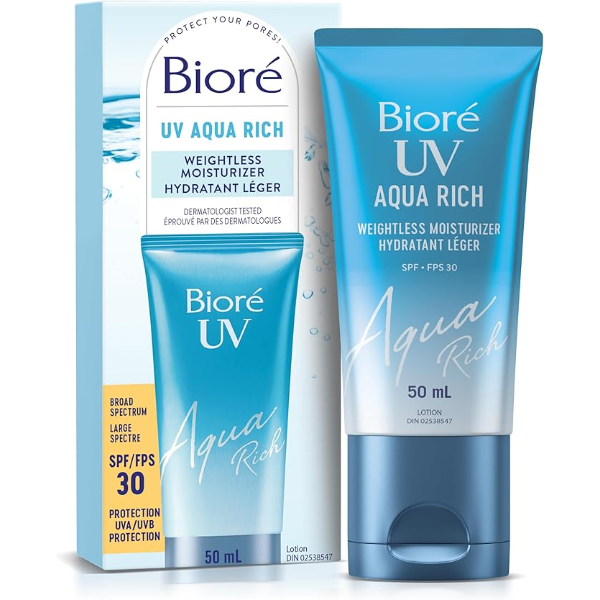 BIORÉ UV AQUA RICH WEIGHTLESS MOISTURIZER WITH SPF 30 E: 01/2027 -N