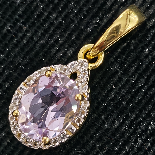 GOLD PLATED SIL ROSE THE FRANCE(2.25CT) PENDANT
