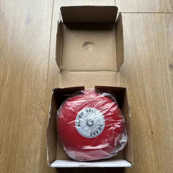 DC 24V 25MA 95DB 150MM 6" DIAMETER METAL ELECTRIC ROUND ALARM BELL RED