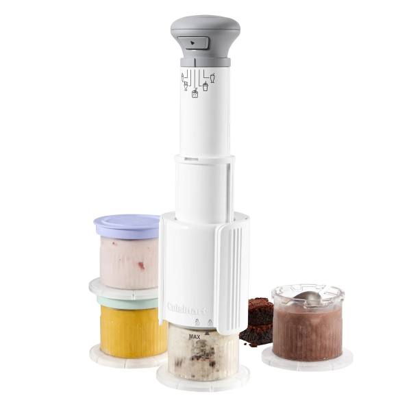  CUISINART FASTFREEZE 5-IN-1 ICE CREAM FROZEN DESSERT MAKER, INCLUDES 4 MIXING CUPS WITH LIDS -U
